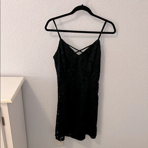 Chic Black Spaghetti Strap Dress